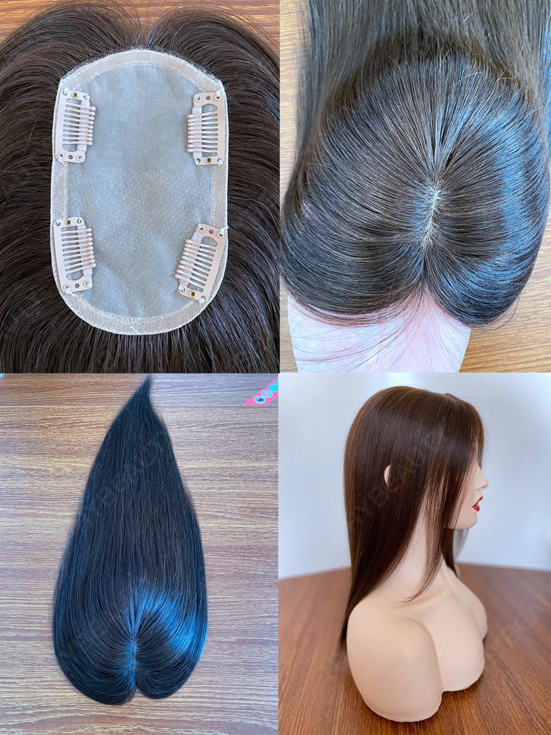 Full Silk Base Virgin Human Hair Topper Silk Top Base Hy Beauty 